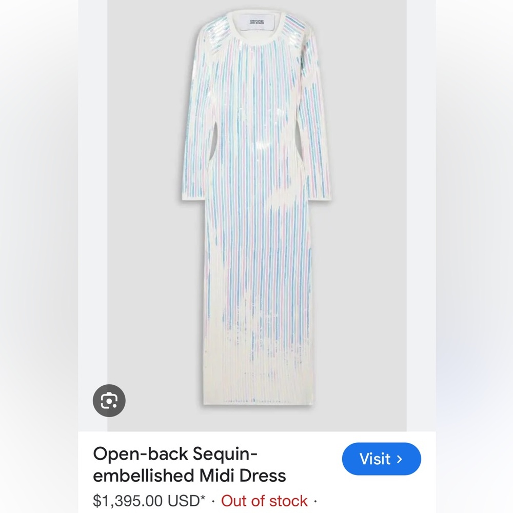 CHRISTOPHER JOHN ROGERS
Open-back sequin-embellished stretch-knit midi dress